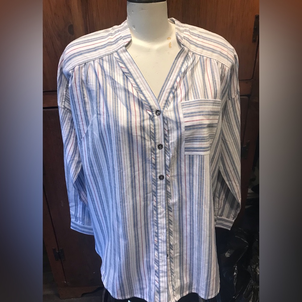 NWT - Doe & Rae Striped Blouse - Size Medium